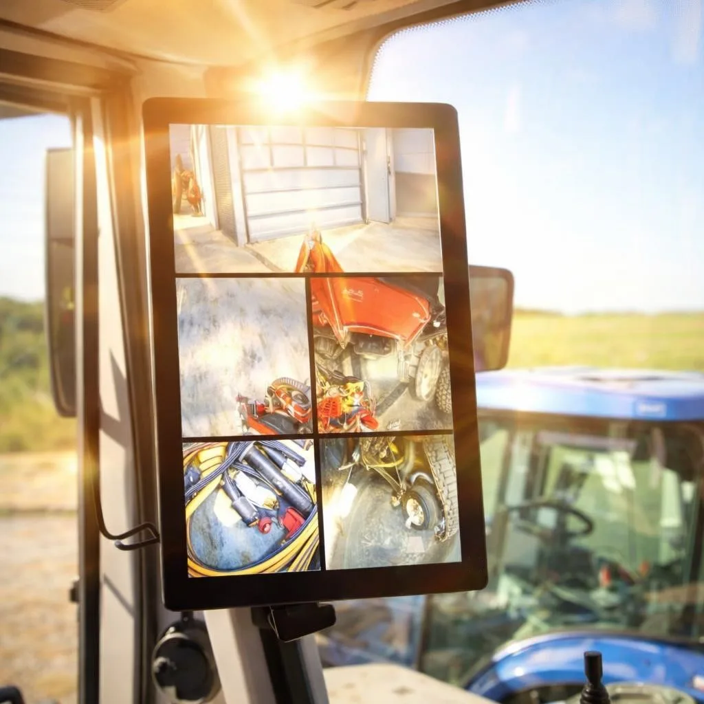 High-brightness HMI display remaining readable in direct sunlight