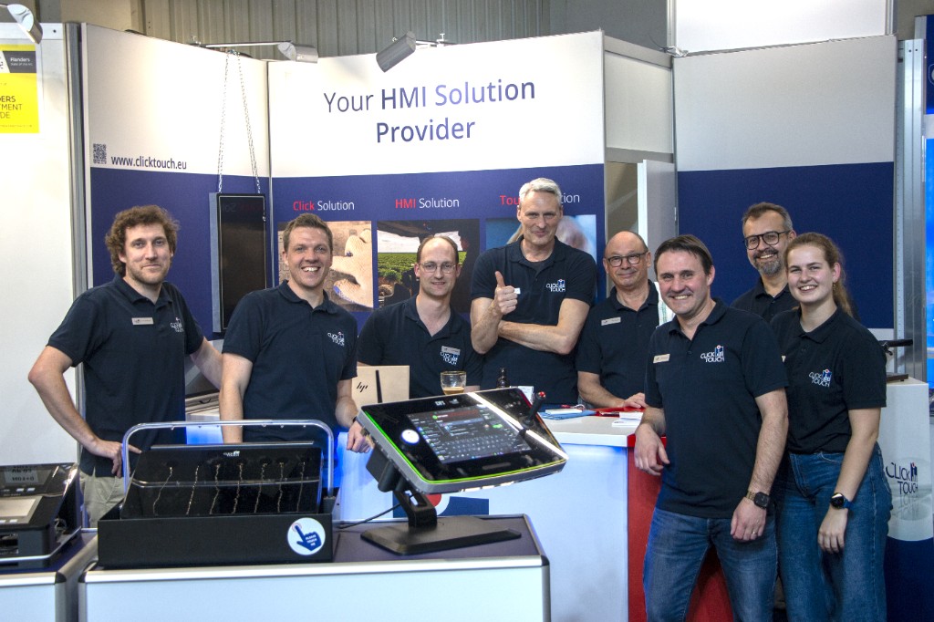 ClickTouch team at a trade fair booth